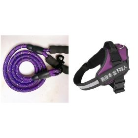 Fashion Simple Pet Leash Chest Strap Set (Option: Purple-L)